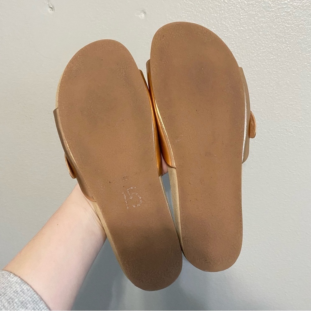 Jack Rogers Dorothy Rose Gold Knotted Bow Comfort Slides Sandals Size 9 - Picture 5 of 6